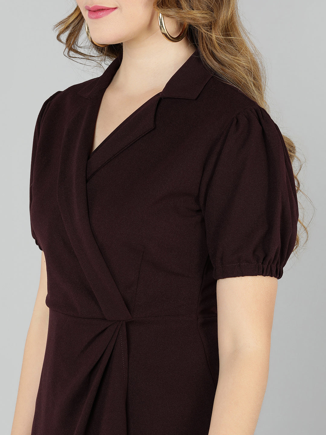 Golden Kite knotch collar wrap dress