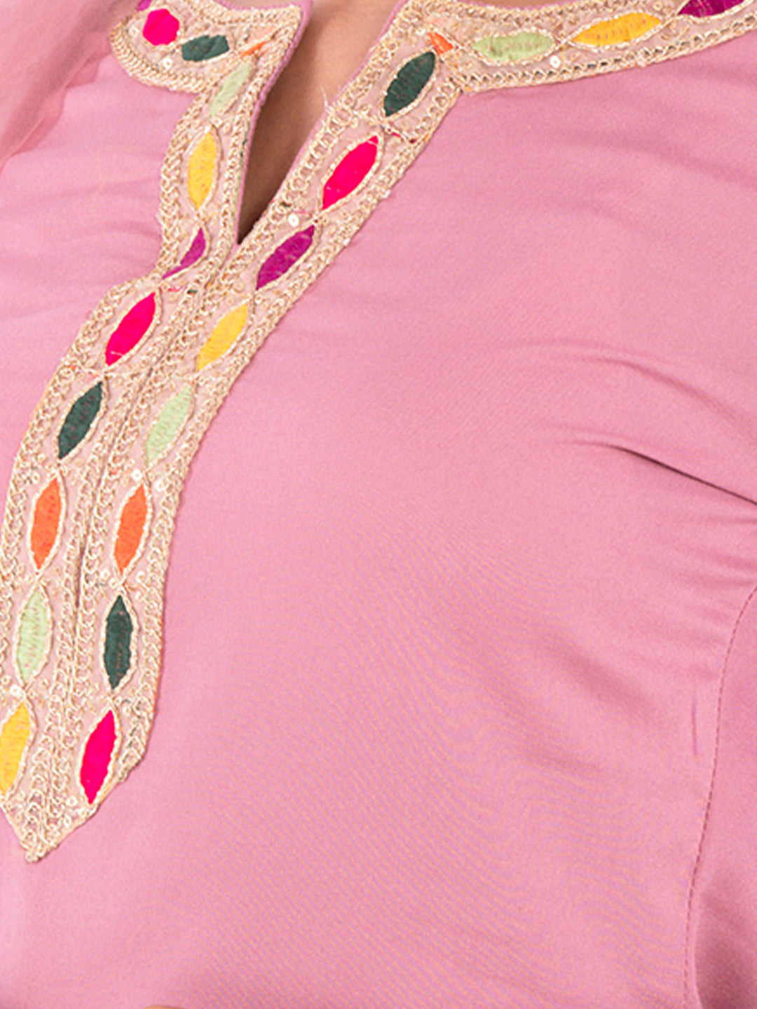 Golden kite Women's Rayon Solid Key Hole Neck Full Length Kurti Palazao and Dupatta Set With Embellished Lace Detail