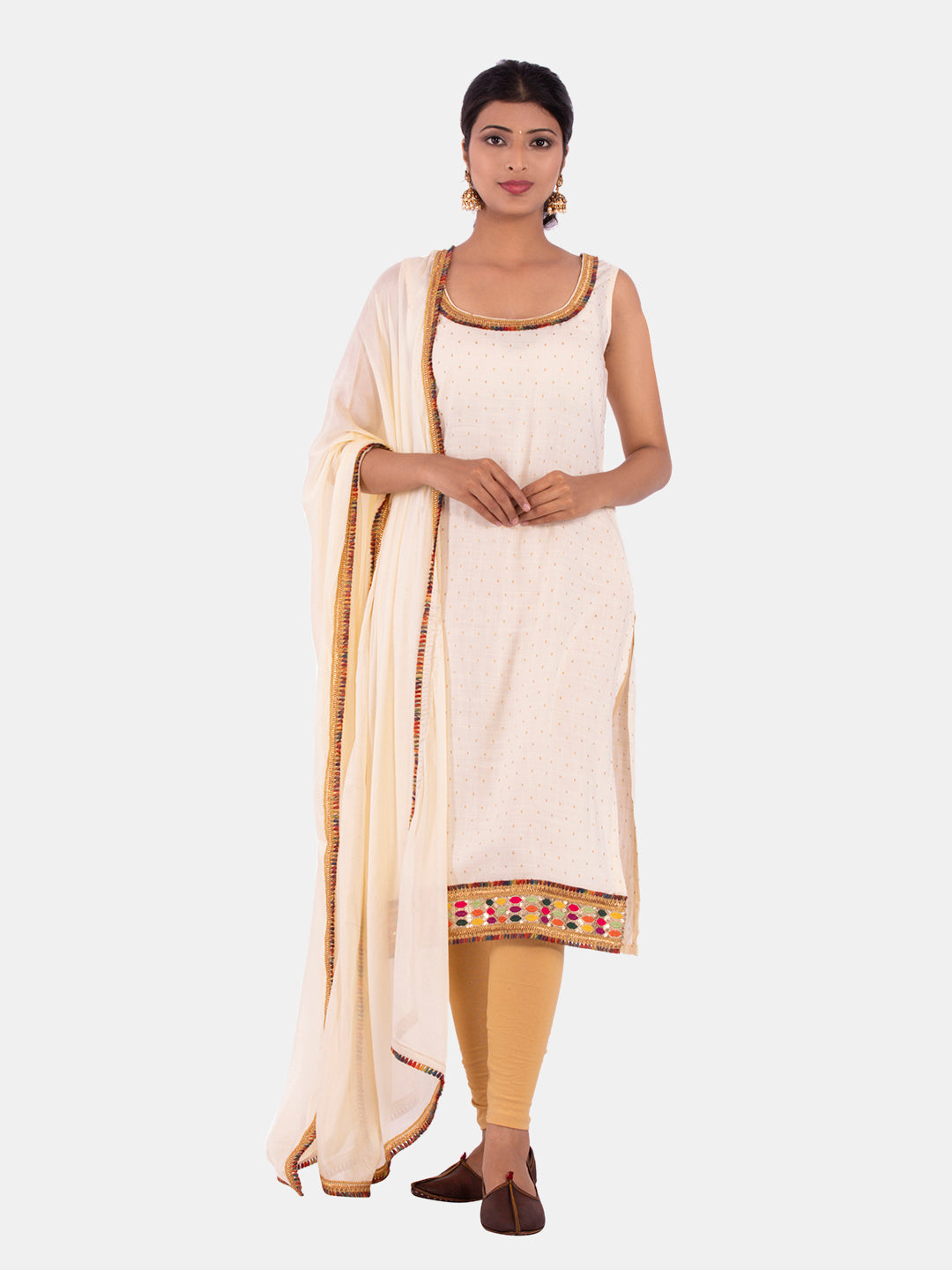 Golden kite Women's Rayon Solid Key Hole Neck Full Length Kurti Palazao and Dupatta Set With Embellished Lace Detail