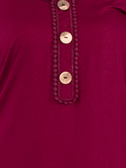 Golden kite Women's Rayon Solid Key Hole Neck Full Length Kurti Palazao and Dupatta Set With Embellished Lace Detail