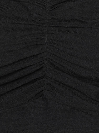 Golden Kite Women Solid Green Sweetheart Neck Front rouching Detail