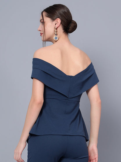 Golden Kite Black Women Solid Stylish Off Shoulder Top