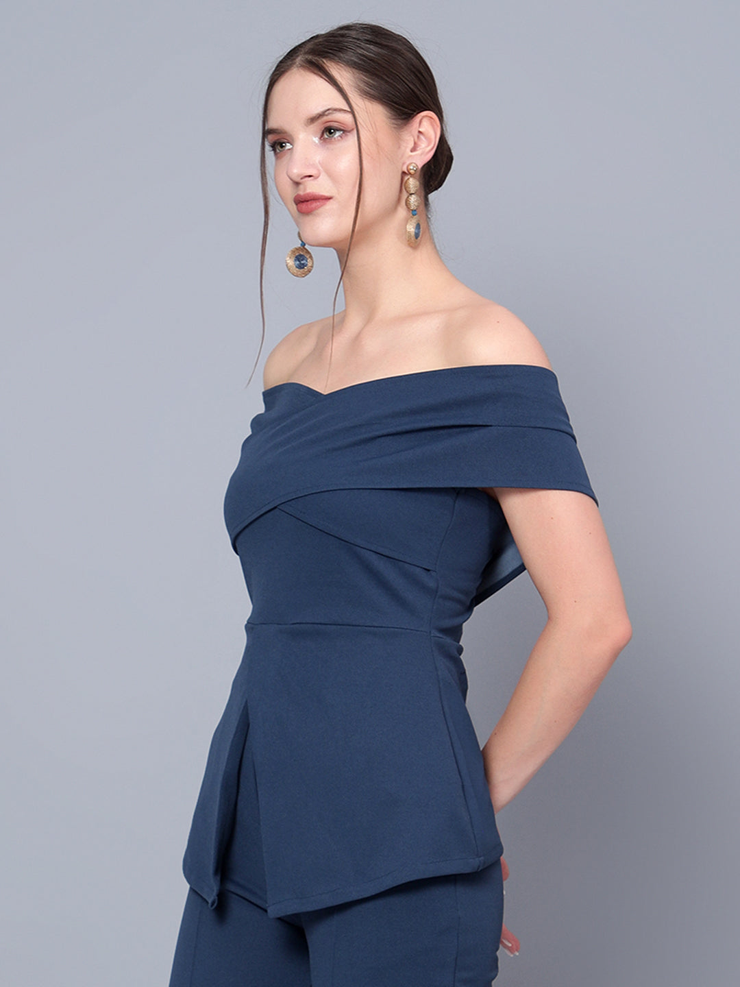 Golden Kite Black Women Solid Stylish Off Shoulder Top