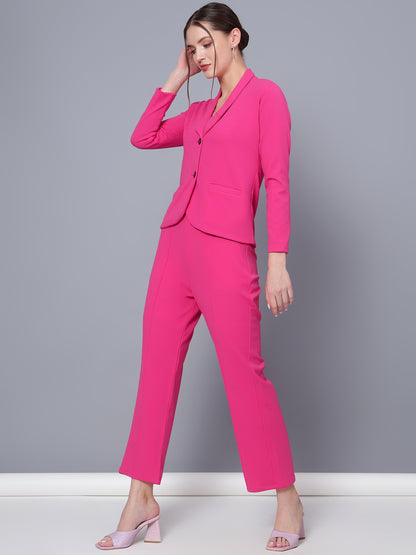 Golden Kite Black Women Solid Regular Fit Single Breasted 2-Piece Suit