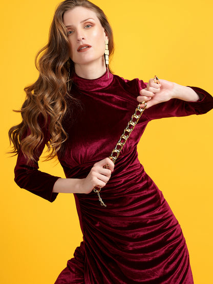 Golden Kite Black Solid Wrap Maxi Dress