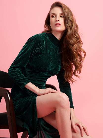 Golden Kite Black Solid Wrap Maxi Dress