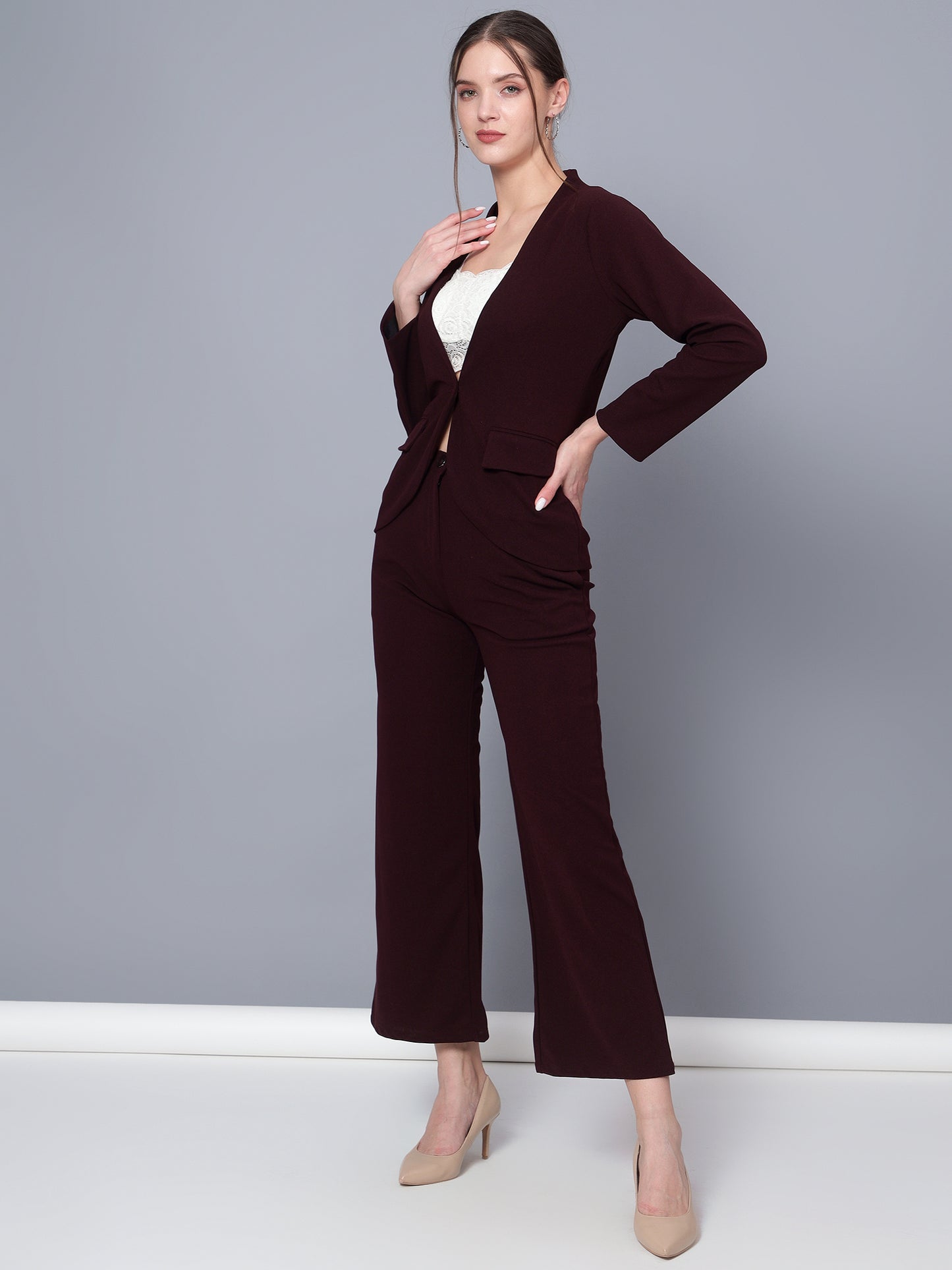 Golden Kite Women Black Solid Single-Breasted 2-Piece Suit