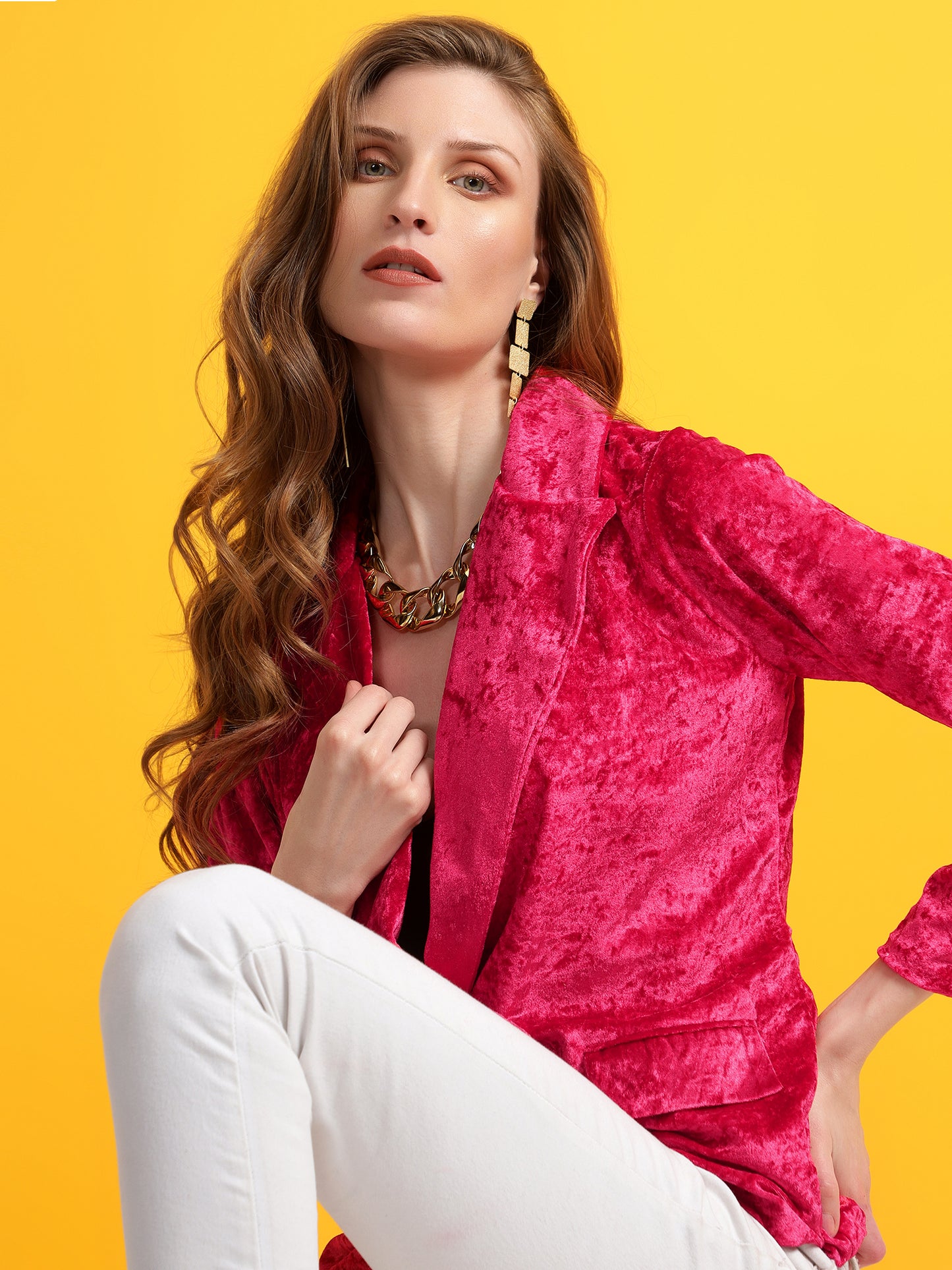 Golden Kite Black Solid Women Double-Breasted Blazer