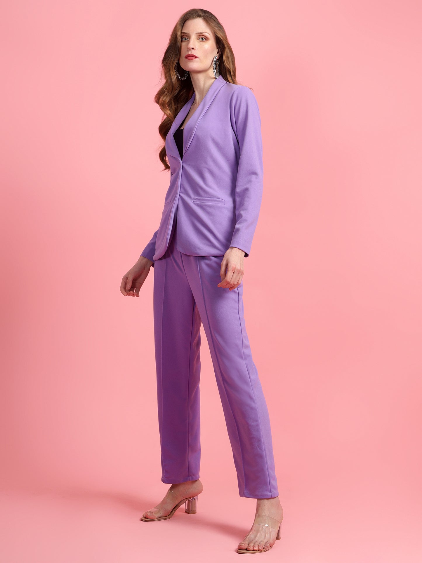 Golden Kite Black Women Solid Regular Fit Single Breasted 2-Piece Suit