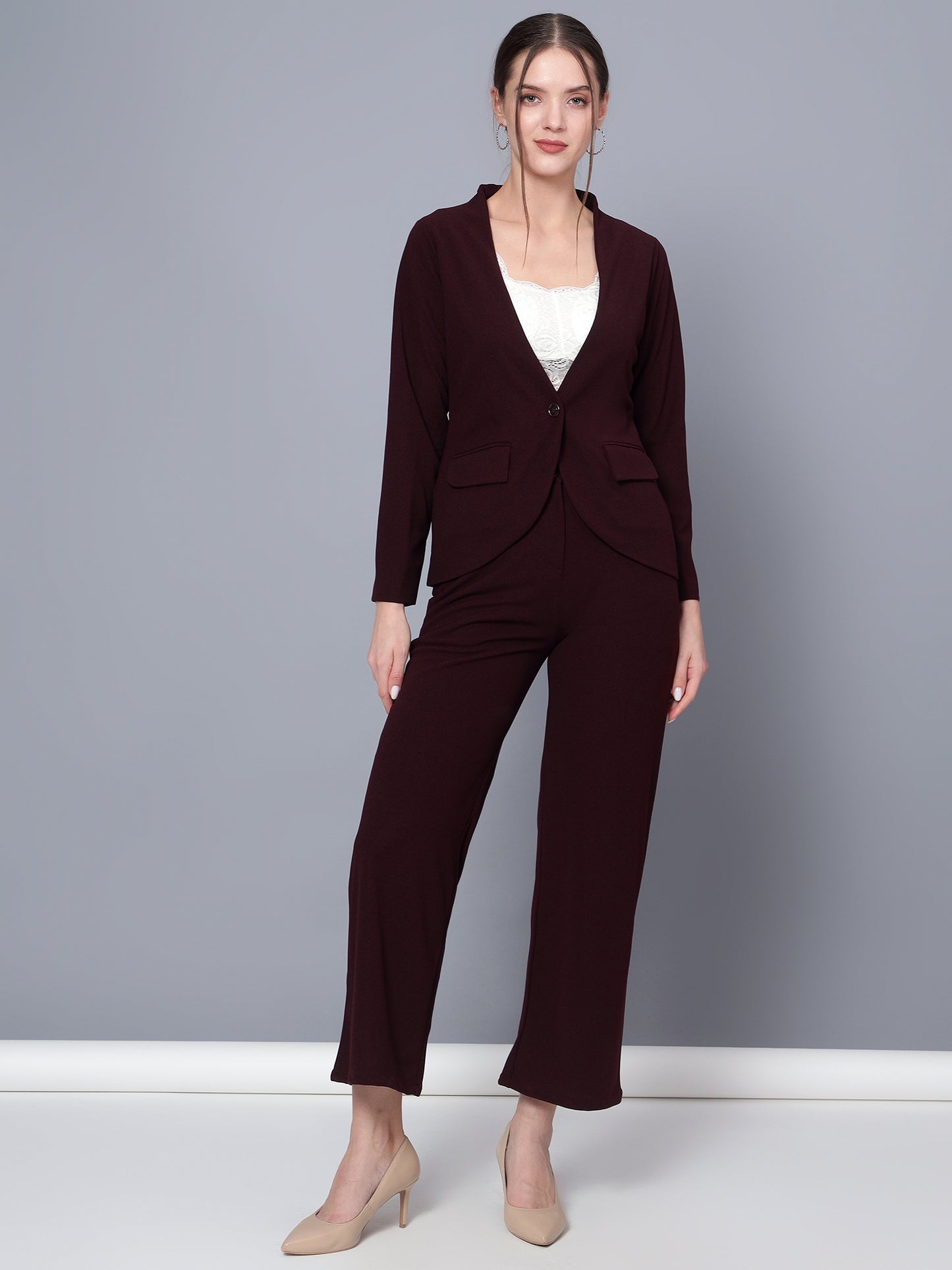 Golden Kite Women Black Solid Single-Breasted 2-Piece Suit