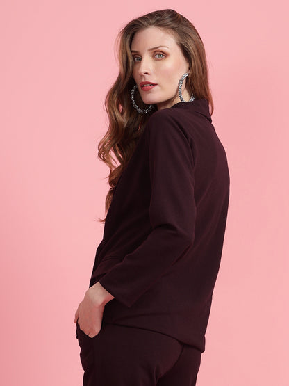 Golden Kite Black Solid Women Double-Breasted Blazer .