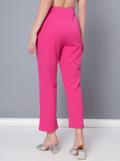 Golden Kite Black Solid High-Rise Trousers a slip on closure, and two pockets Casual Trouser