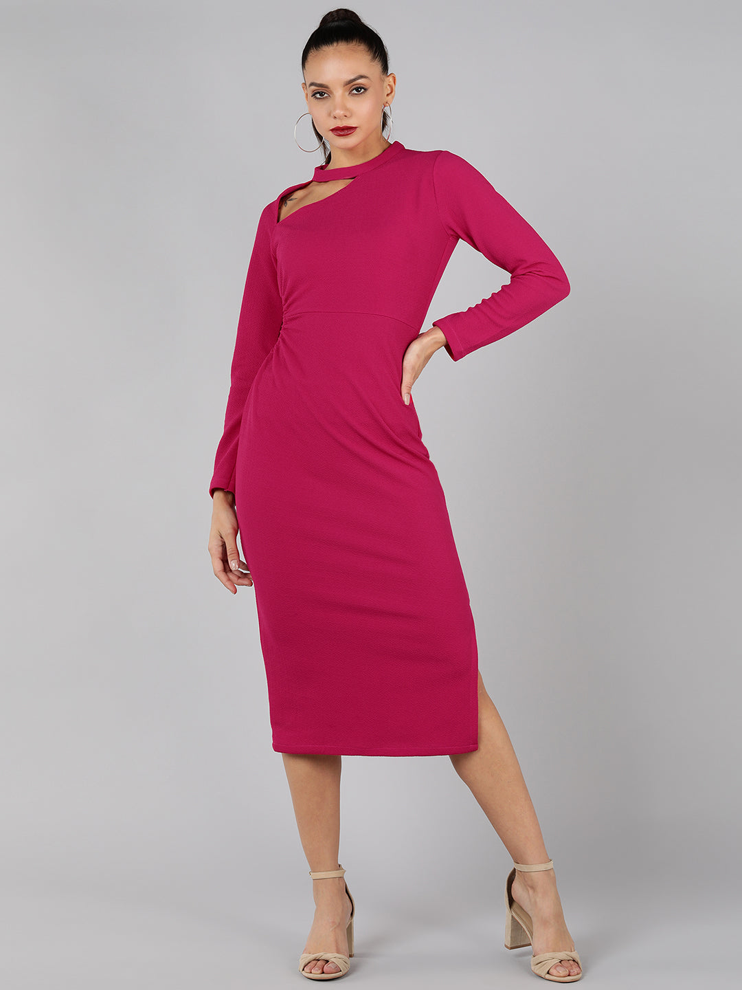 Golden Kite cut-out side slit midi dress