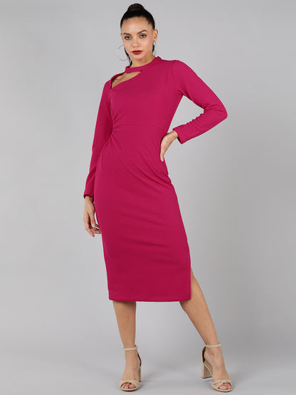 Golden Kite cut-out side slit midi dress