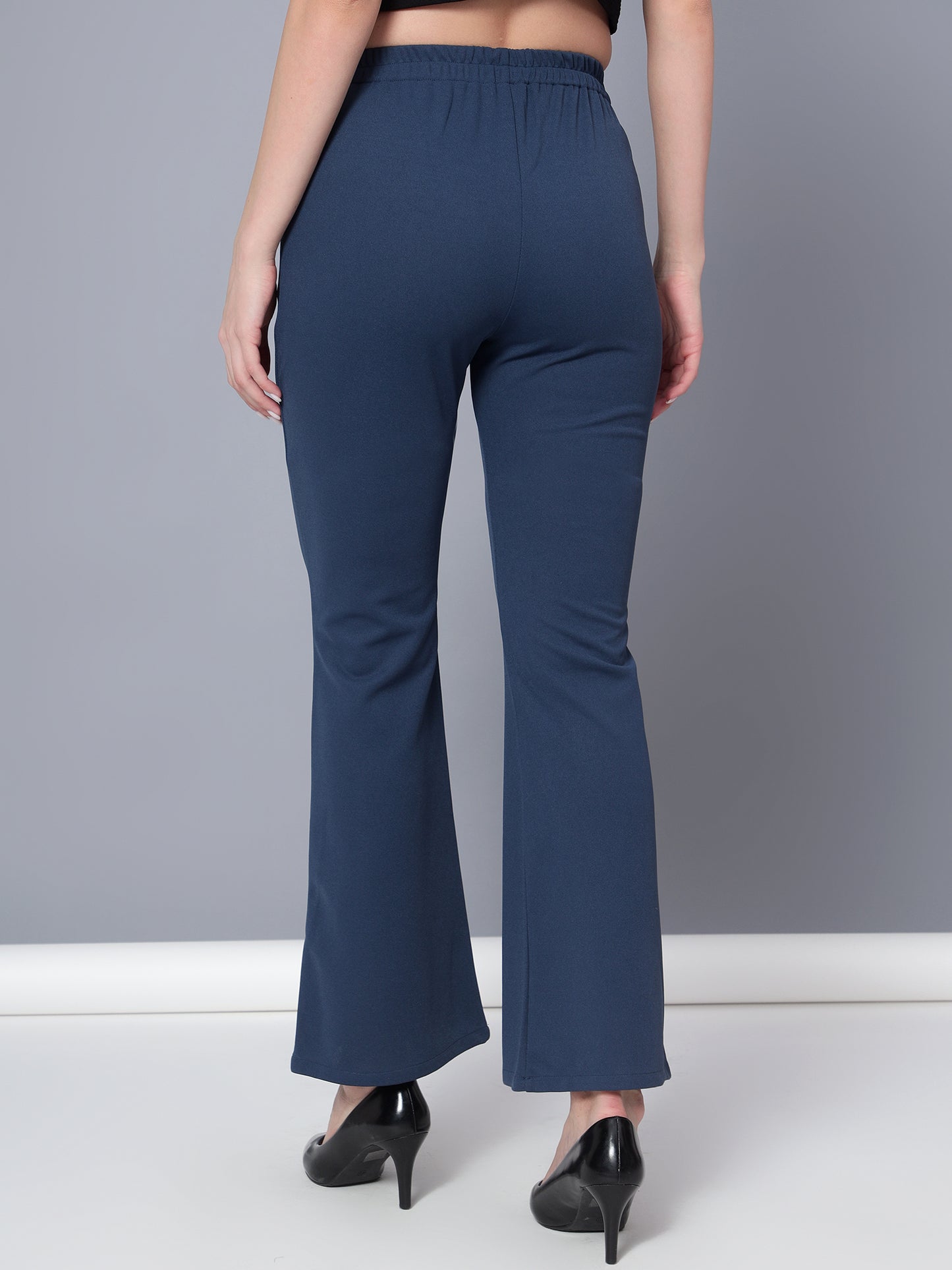 Golden Kite Women Solid High-rise regular-fit trousers, semi a-line bottom , slip on closure , and two Side pockets , Casual Pant