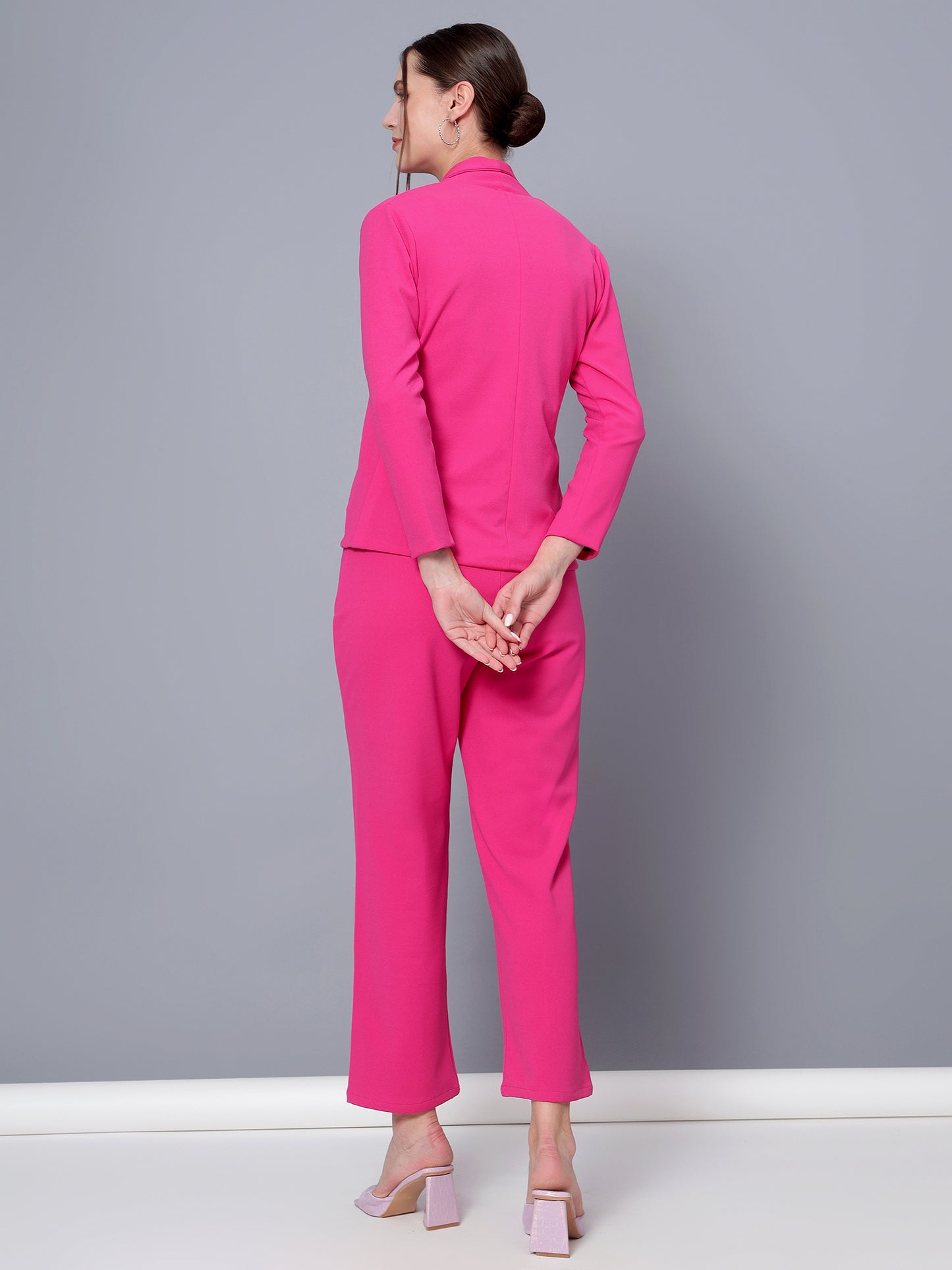 Golden Kite Black Women Solid Regular Fit Single Breasted 2-Piece Suit