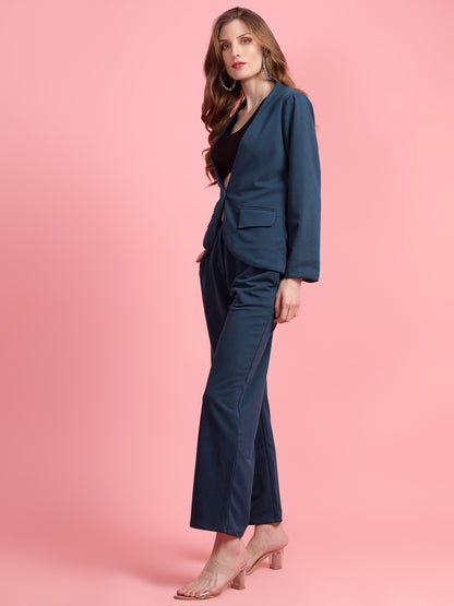 Golden Kite Women Black Solid Single-Breasted 2-Piece Suit