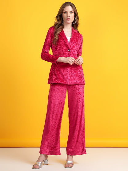 Golden Kite Black Solid Women Single-Breasted Velvet Blazer .