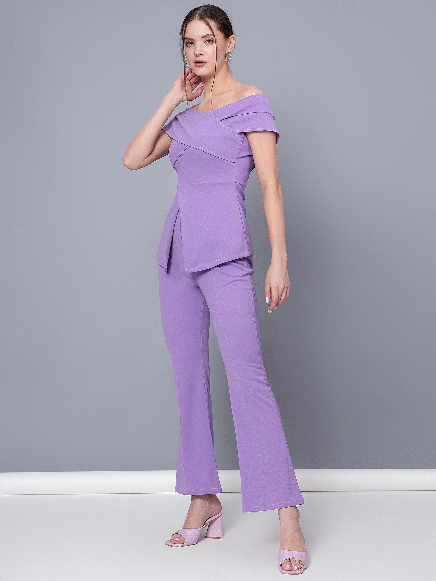 Golden Kite Black Women Solid Stylish Off Shoulder Co-Ords