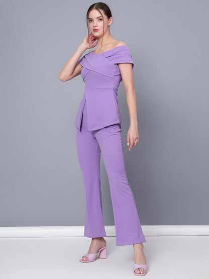 Golden Kite Black Women Solid Stylish Off Shoulder Co-Ords