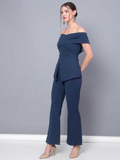 Golden Kite Black Women Solid Stylish Off Shoulder Co-Ords