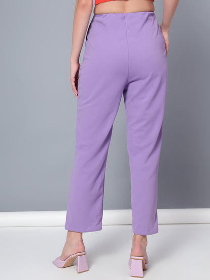 Golden Kite Black Solid High-Rise Trousers a slip on closure, and two pockets Casual Trouser