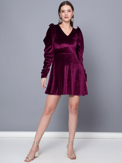 Golden Kite Black Solid A-line Midi Dress ,Cowl sleeve Detail