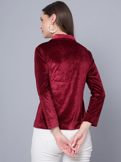 Golden Kite Black Solid Women V-Neck Collared Top