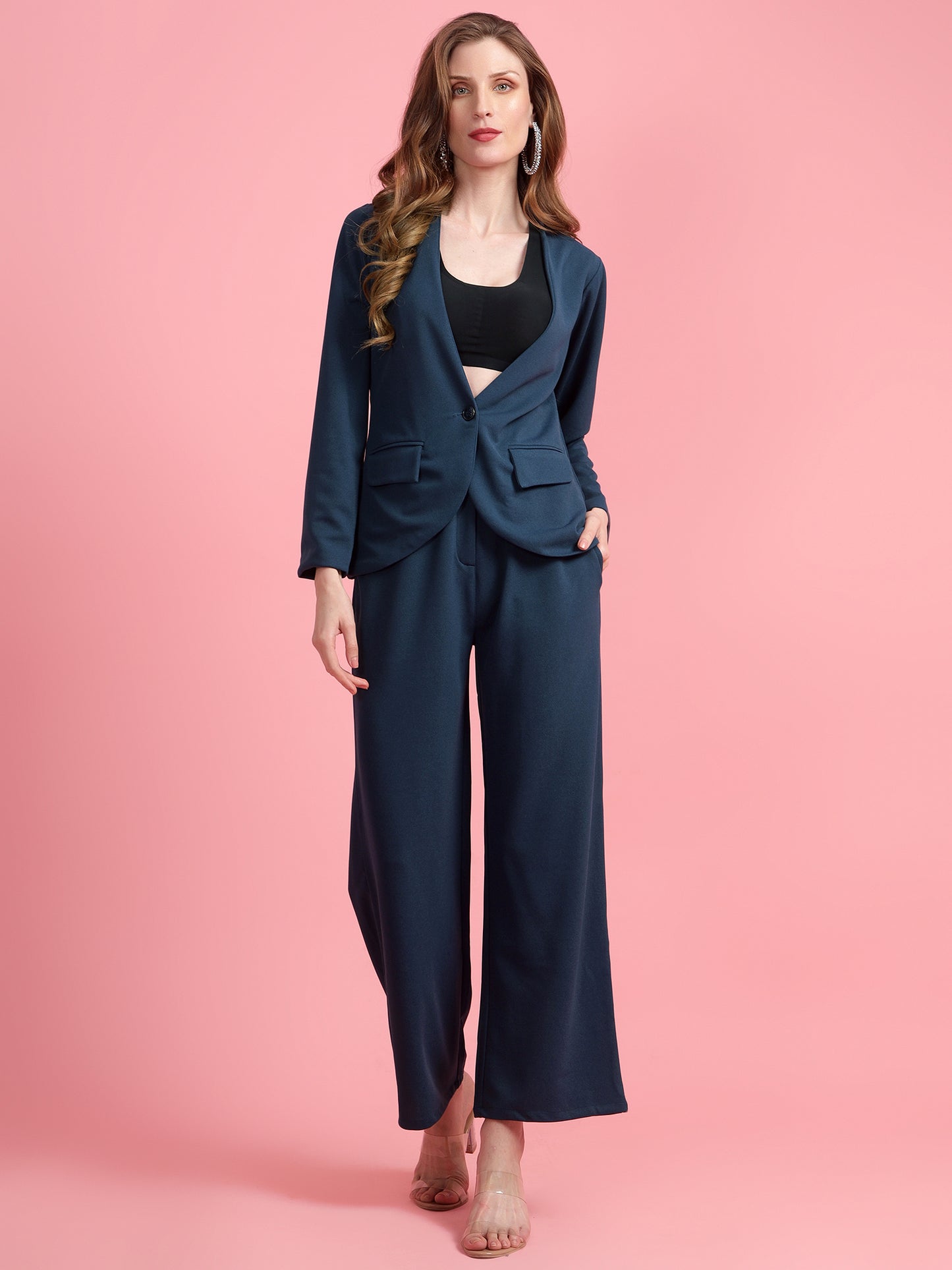 Golden Kite Women Black Solid Single-Breasted 2-Piece Suit