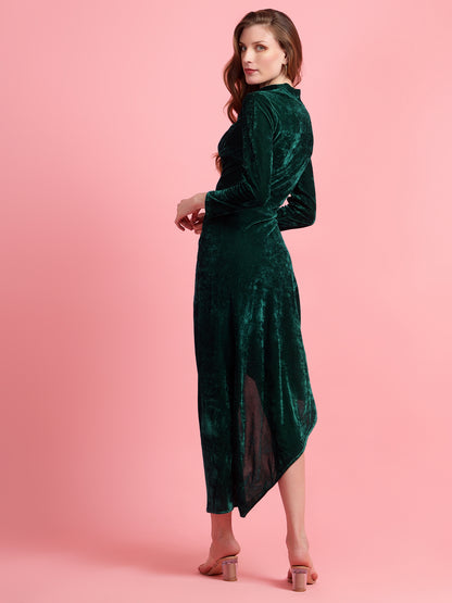 Golden Kite Black Solid Wrap Maxi Dress