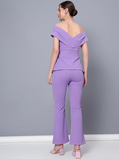 Golden Kite Black Women Solid Stylish Off Shoulder Co-Ords