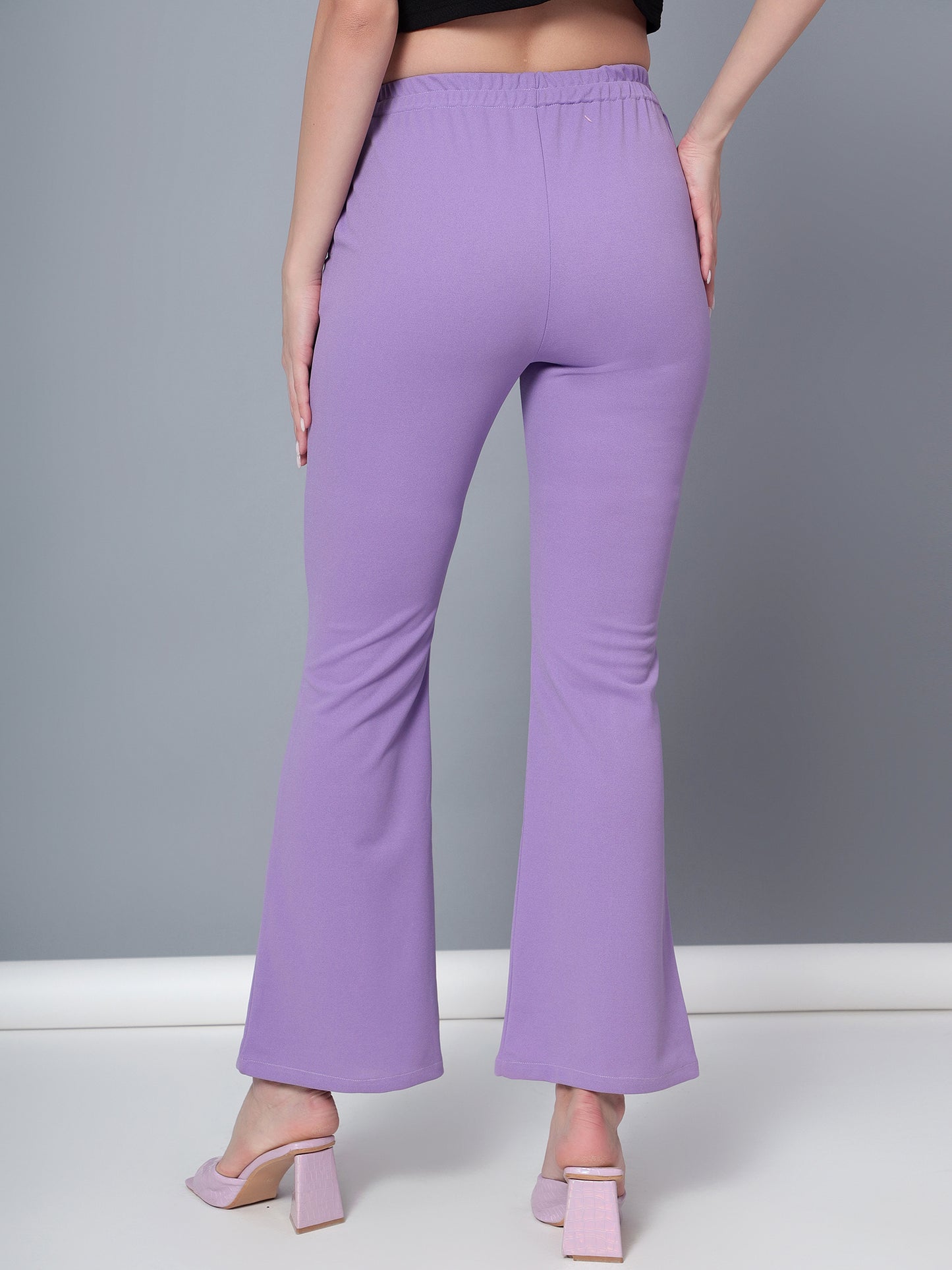 Golden Kite Women Solid High-rise regular-fit trousers, semi a-line bottom , slip on closure , and two Side pockets , Casual Pant