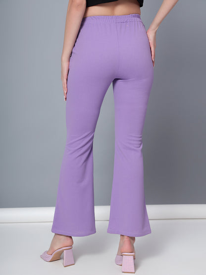 Golden Kite Women Solid High-rise regular-fit trousers, semi a-line bottom , slip on closure , and two Side pockets , Casual Pant