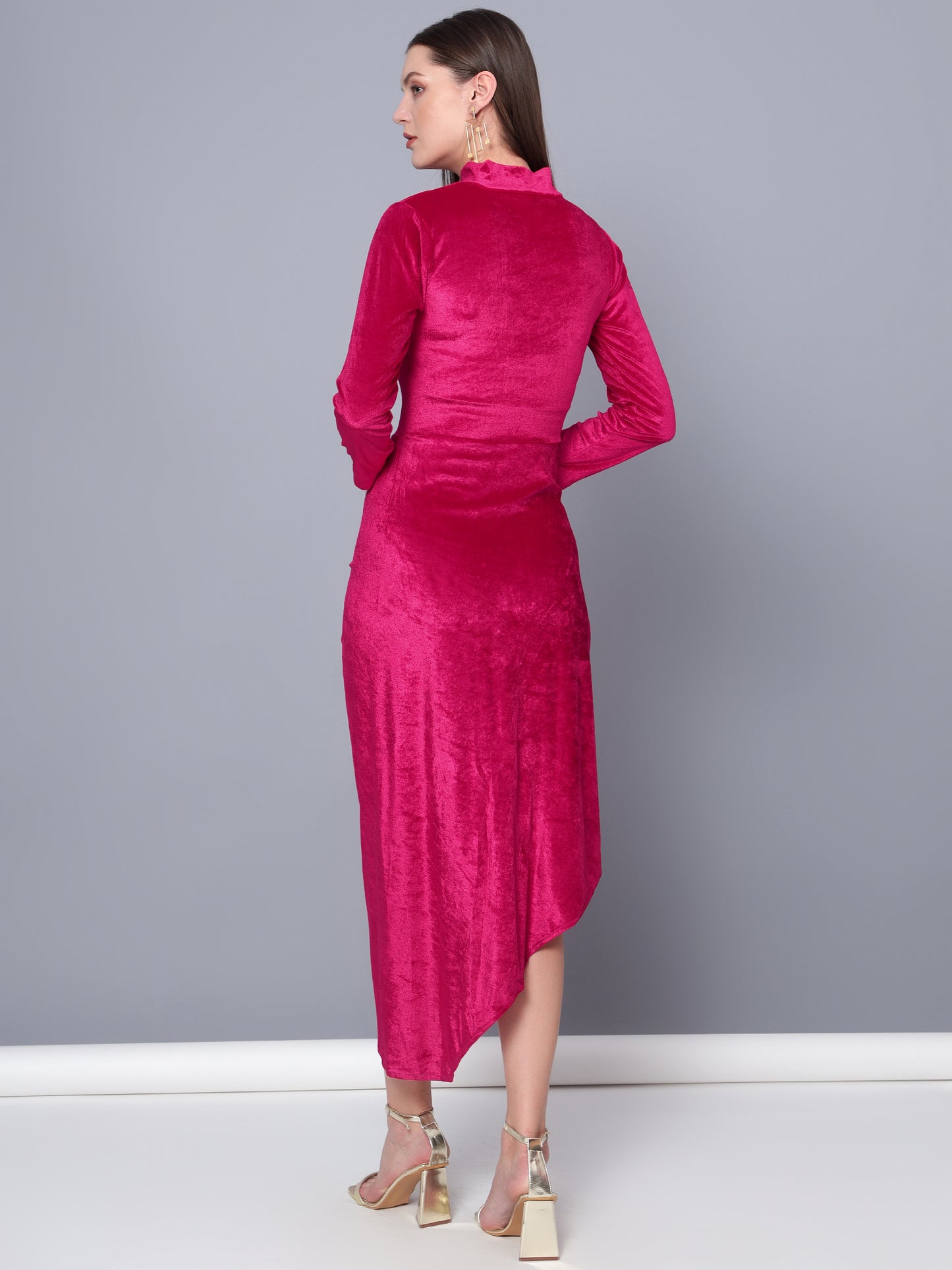 Golden Kite Black Solid Wrap Maxi Dress