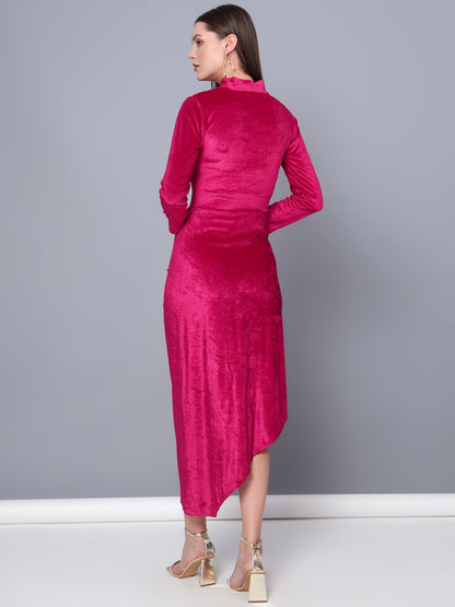 Golden Kite Black Solid Wrap Maxi Dress