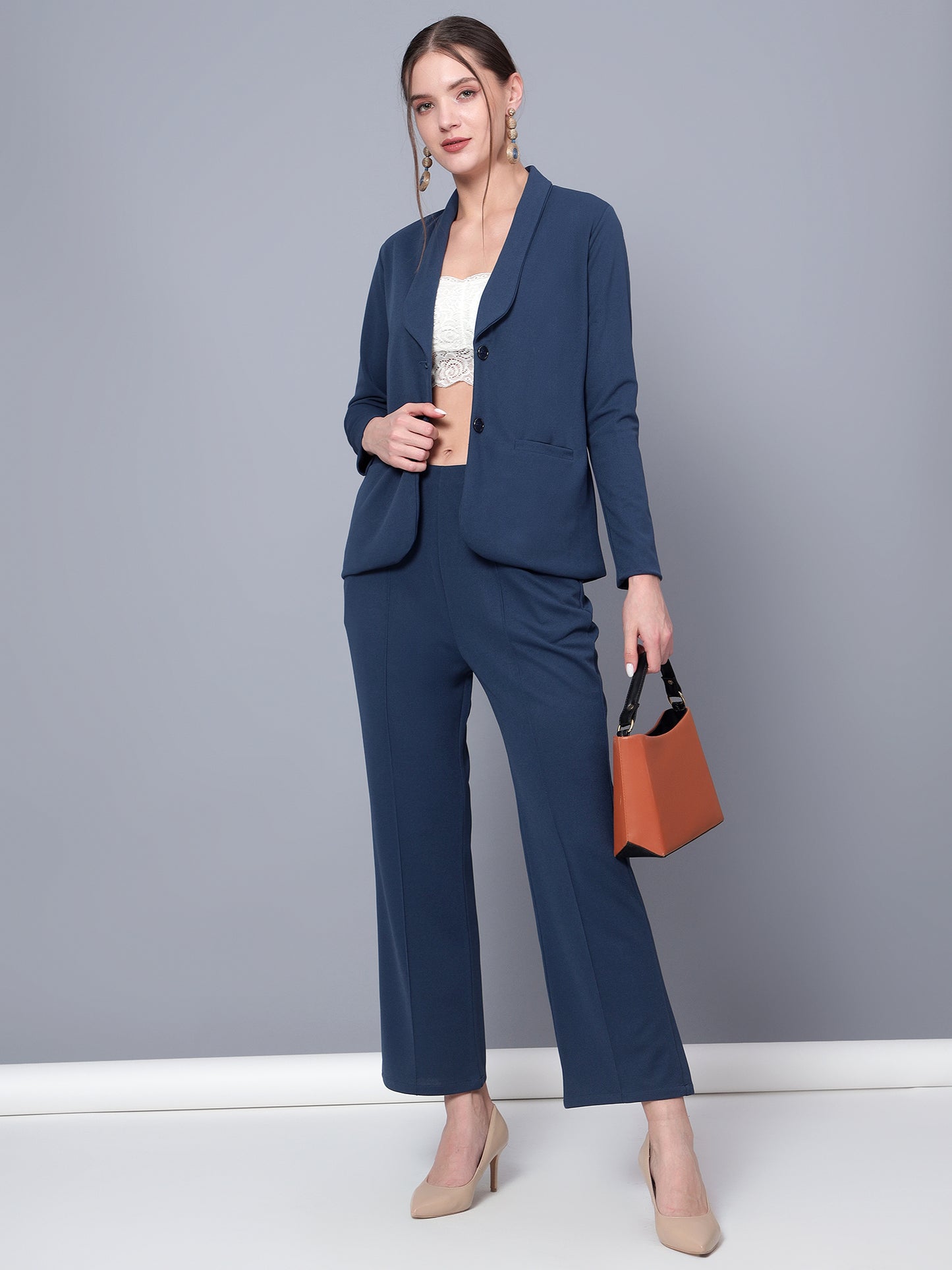 Golden Kite Black Women Solid Regular Fit Single Breasted 2-Piece Suit