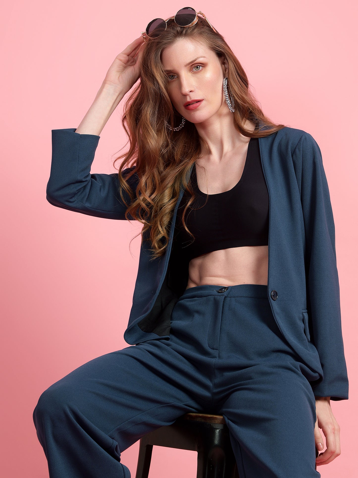 Golden Kite Women Black Solid Single-Breasted 2-Piece Suit