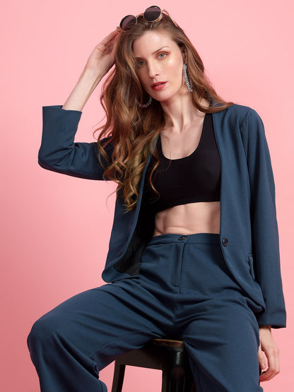 Golden Kite Women Black Solid Single-Breasted 2-Piece Suit