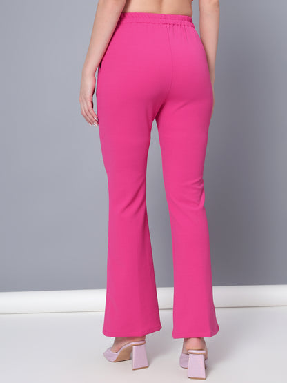 Golden Kite Women Solid High-rise regular-fit trousers, semi a-line bottom , slip on closure , and two Side pockets , Casual Pant