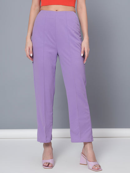 Golden Kite Black Solid High-Rise Trousers a slip on closure, and two pockets Casual Trouser