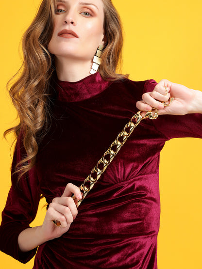 Golden Kite Black Solid Wrap Maxi Dress