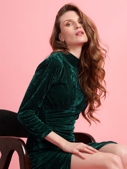 Golden Kite Black Solid Wrap Maxi Dress