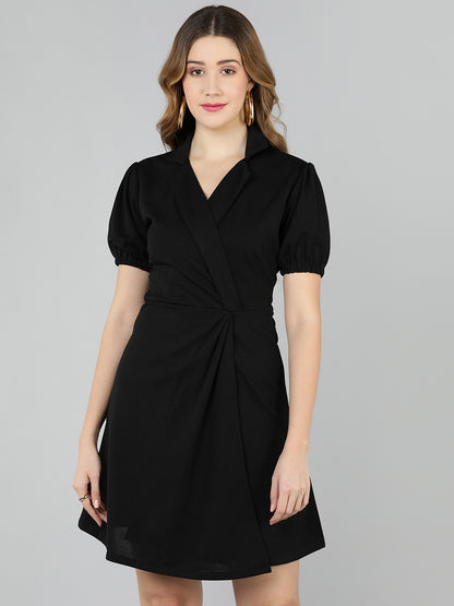 Golden Kite knotch collar wrap dress