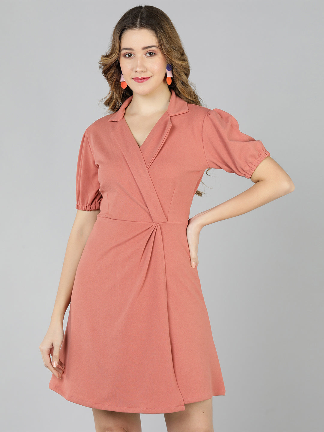 Golden Kite knotch collar wrap dress