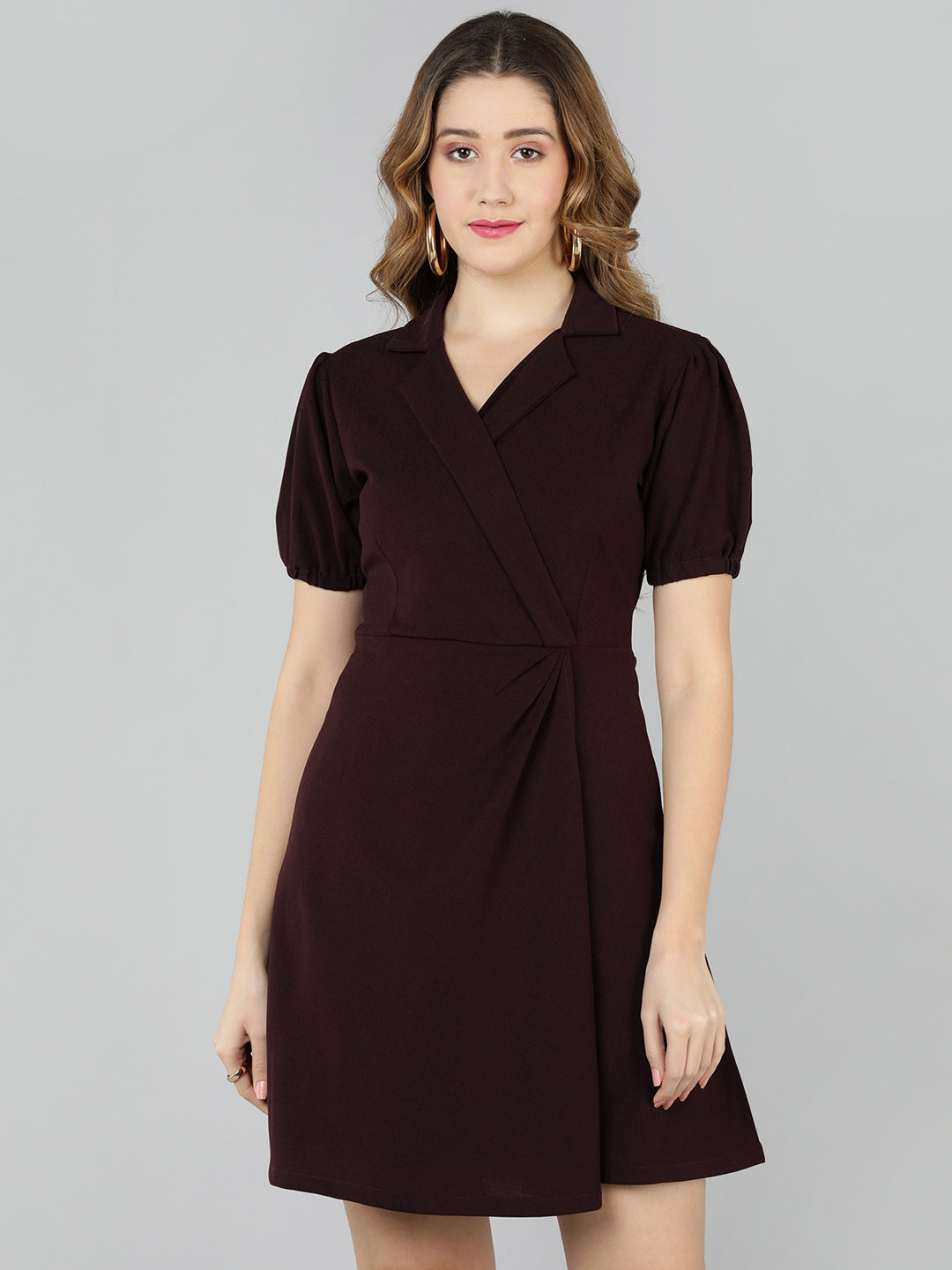 Golden Kite knotch collar wrap dress