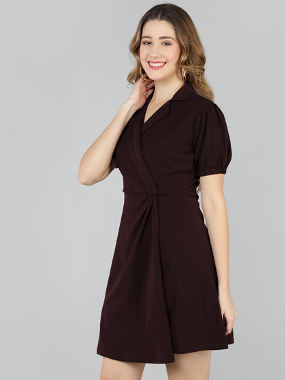 Golden Kite knotch collar wrap dress