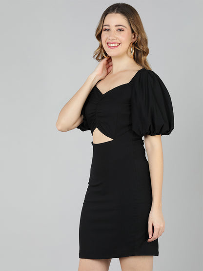 Golden Kite front rouching ,cut out midi dress