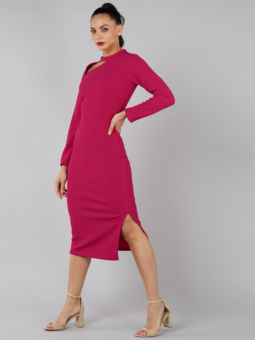 Golden Kite cut-out side slit midi dress