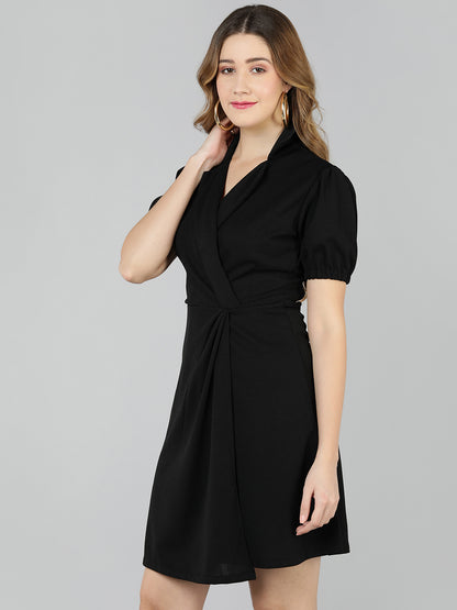 Golden Kite knotch collar wrap dress