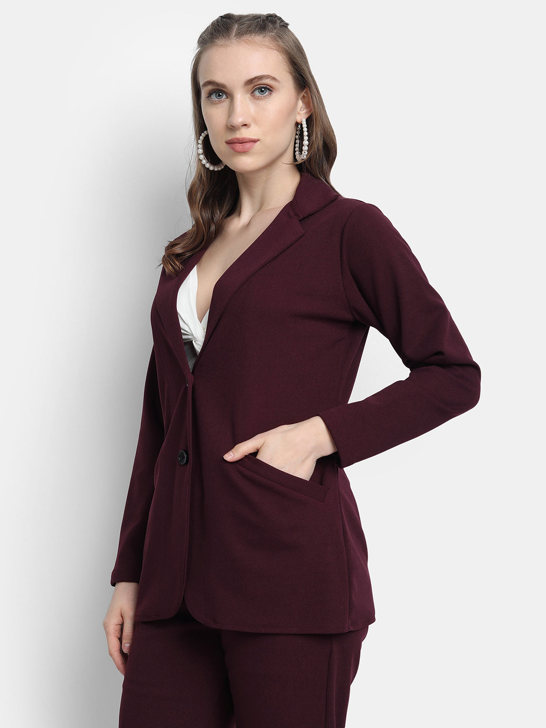Golden Kite Women Black Solid Single-Breasted Formal Classic Blazer .